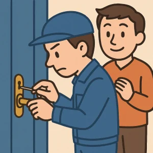 必要に応じて鍵の専門業者を手配する画像
