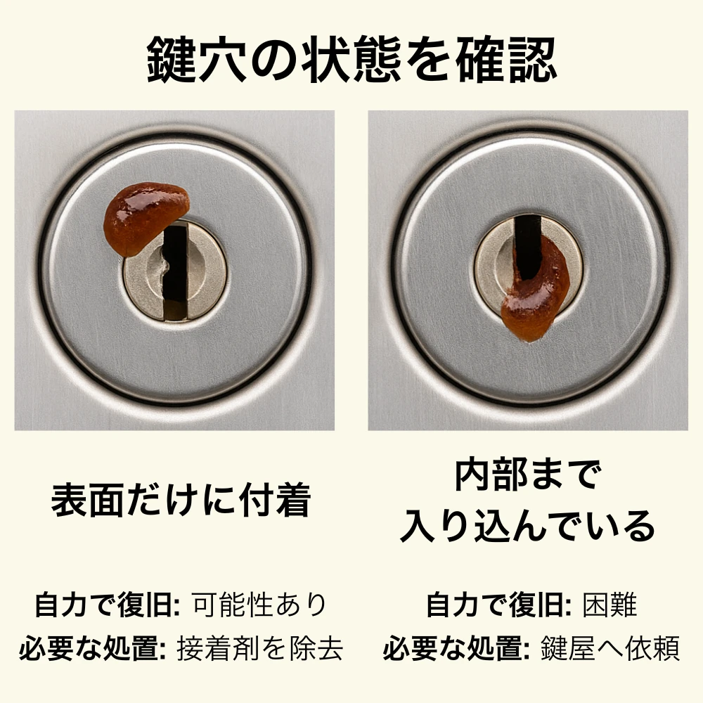 鍵穴の状態を確認する際の注意事項