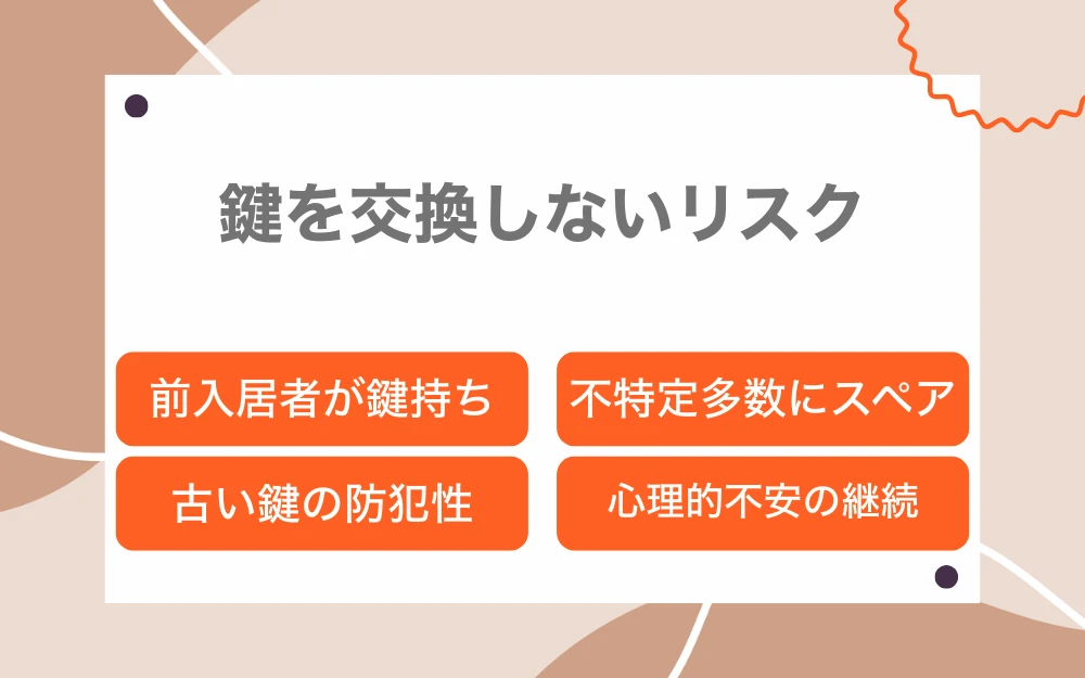 入居時に鍵交換をしないリスク