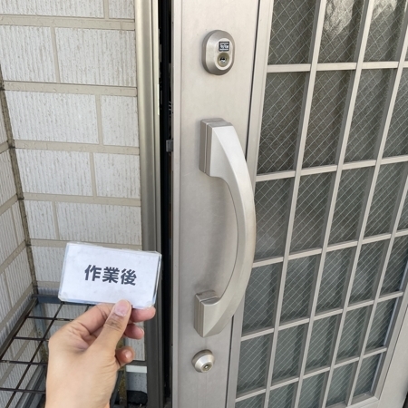 神奈川県横浜市緑区 玄関のラッチケース修理 作業後写真