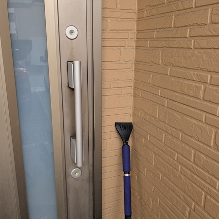 栃木県小山市 玄関ドアの鍵交換(三協アルミWD53) 作業前写真