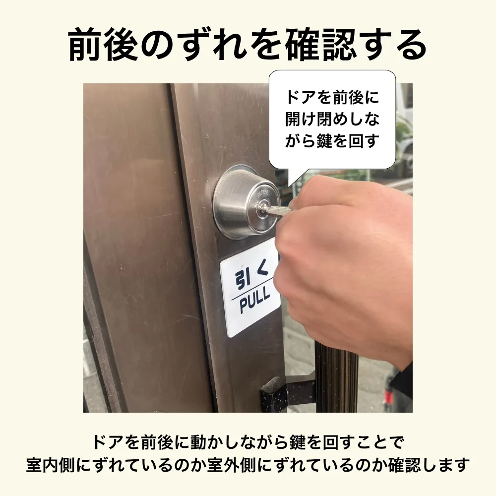 前後のずれを確認する