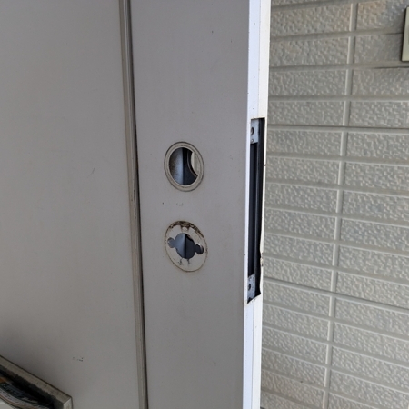 茨城県水戸市 住宅の錠前変更 作業中写真